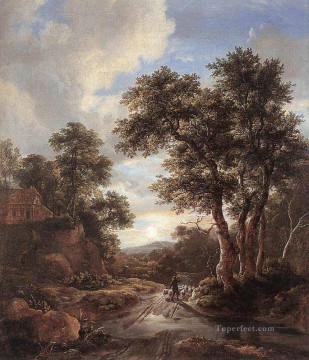 Paisajes Painting - Amanecer en un paisaje de madera Jacob Isaakszoon van Ruisdael
